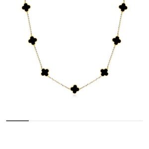 Elegant Black clover and 10k YGold Necklace